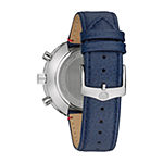 Bulova Archive Chronograph C Mens Chronograph Blue Leather Strap Watch 96a283