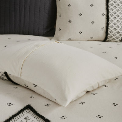 INK+IVY Marta 3 Piece Flax and Cotton Blended Duvet Cover Set