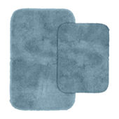 Truly Calm Antimicrobial Memory Foam Bath Rug, Set of 2 - Blue