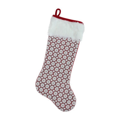 20.5'' Red and White Lace Christmas Stocking with Cuff, Color Red JCPenney