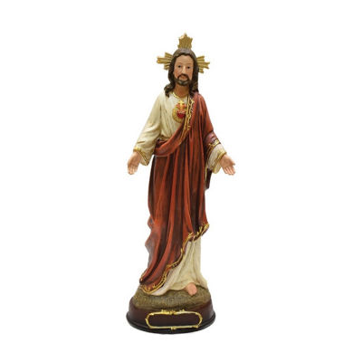 12'' Ivory and Brown Sacred Heart of Jesus Religious Christmas Tabletop Figurine