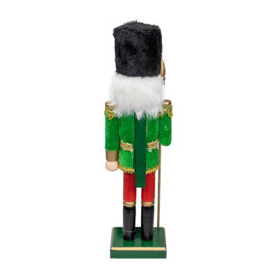 14'' Green and Red Christmas Nutcracker Soldier with Spear