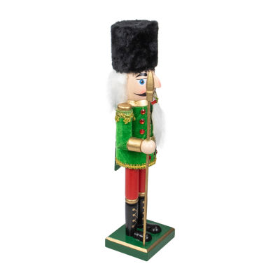 14'' Green and Red Christmas Nutcracker Soldier with Spear