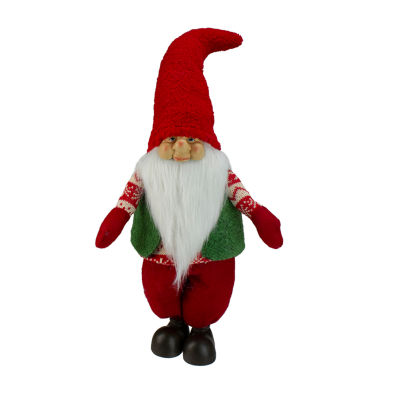 23'' Red and Green Santa Christmas Gnome Tabletop Figure