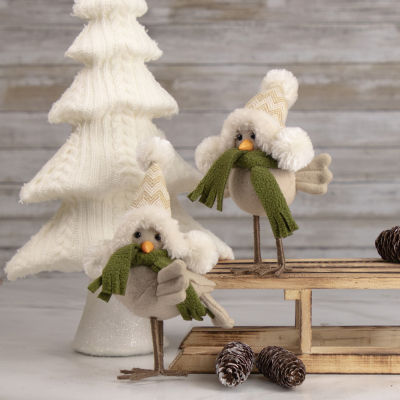 9'' Standing Bird in Winter Apparel Christmas Figure