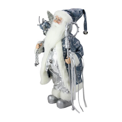 16'' Ice Palace Santa Claus with Staff and Bag Christmas Figure