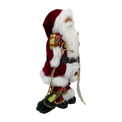 16'' Red Traditional Standing Santa Claus Christmas Figure with Naughty or Nice List