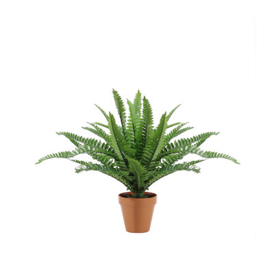 17.5'' Potted Artificial Green Boston Fern Plant