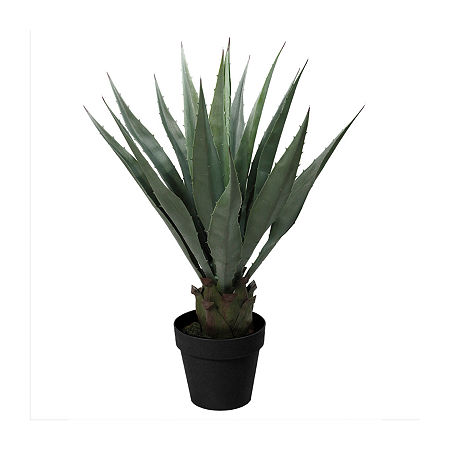 30'' Green And Brown Potted Artificial Agave Succulent Plant, One Size, Green