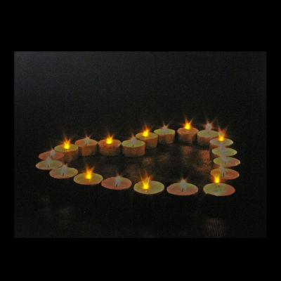 LED Lighted Flickering Heart-Shaped Candles Canvas Wall Art 15.75"