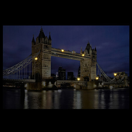 LED Lighted Famous London Bridge Canvas Wall Art 15.75'' X 23.5'', One Size, Blue