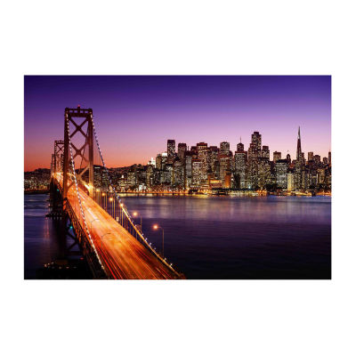 LED Lighted Famous San Francisco Oakland Bay Bridge Canvas Wall Art 23.5"