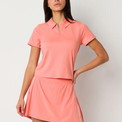 Xersion Everultra-Lite Womens Short Sleeve Zip Polo Shirt