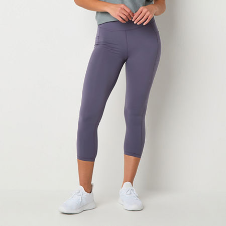 Xersion Womens High Rise Cropped Legging, Large, Blue