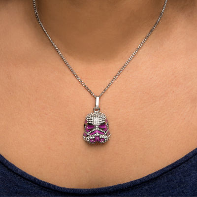 Star Wars® Cubic Zirconia Stainless Steel Stormtrooper Pendant Necklace