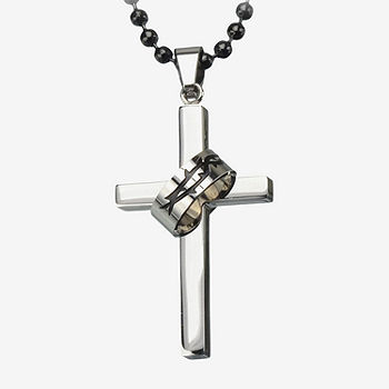 Inox® Jewelry Mens Stainless Steel Cross Pendant Necklace Inox® Jewelry Mens Stainless Steel Cross Pendant Necklace