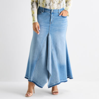 Ashley Graham Womens Plus Maxi Skirt