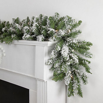 Lighted Crystal White Fir Commercial Garlands