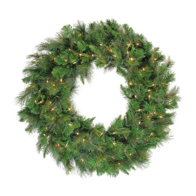 Mixed Canyon Pine Artificial Christmas Wreath - 36-Inch  Clear Lights