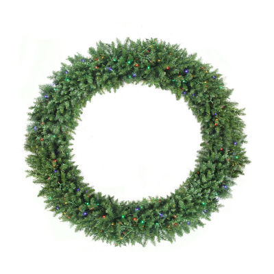 Pre-Lit Buffalo Fir Commercial Artificial Christmas Wreath - 72-Inch  Multicolor LED Lights