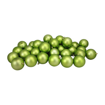 32ct Matte Kiwi Green Shatterproof Christmas Ball Ornaments 3.25'' (80mm)