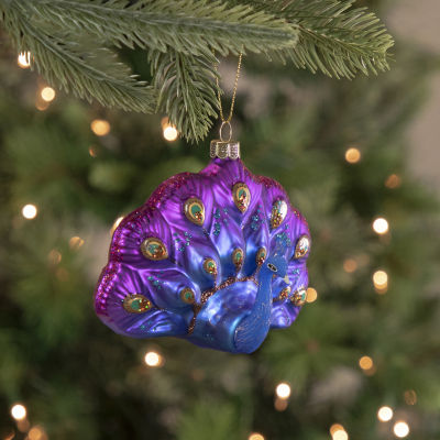 Northlight 13 Colorful Green Regal Peacock Bird with Closed Tail Feathers Christmas Decoration