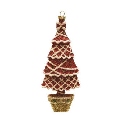 7'' Red and White Glitter Shatterproof Christmas Tree Ornament