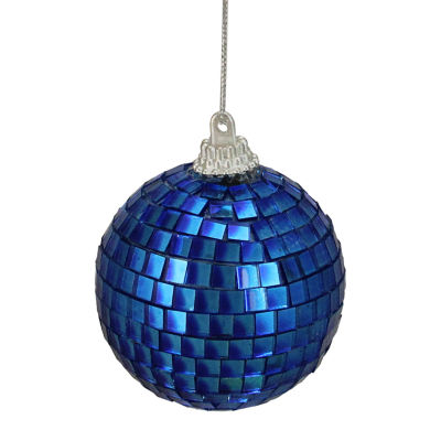 9ct Peacock Blue Mirrored Disco Christmas Ball Ornaments 2.5'' (60mm)