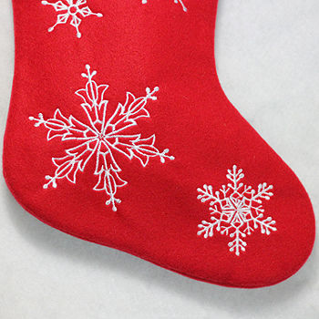 Red snowflake Christmas stocking