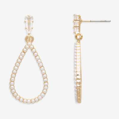 Mixit Gold Tone Simulated Pearl Drop Earrings