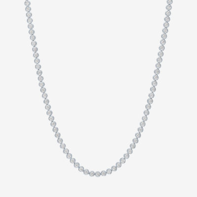 (G-H / Si2-I1) Womens 5 1/4 CT. T.W. Lab Grown Diamond 14K White Gold Tennis Necklaces
