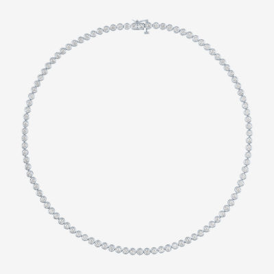 (G-H / Si2-I1) Womens 5 1/4 CT. T.W. Lab Grown Diamond 14K White Gold Tennis Necklaces