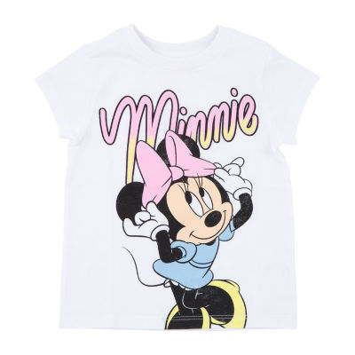Toddler Girls Crew Neck Short Sleeve Minnie Mouse Graphic T-Shirt