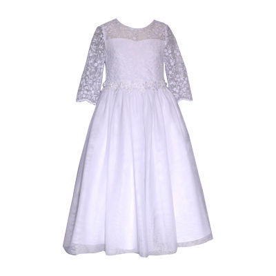 Bonnie Jean Little & Big Girls Communion Long Sleeve Flower Girl Fit + Flare Dress