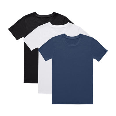 Hanes Little & Big Boys 3 Pack Crew Neck Short Sleeve T-Shirt