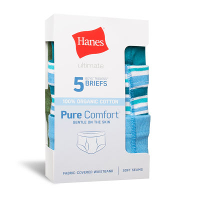 Hanes Ultimate Pure Comfort Little & Big Boys 5 Pack Briefs