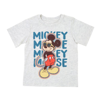 Toddler Boys Crew Neck Short Sleeve Mickey Mouse Graphic T-Shirt