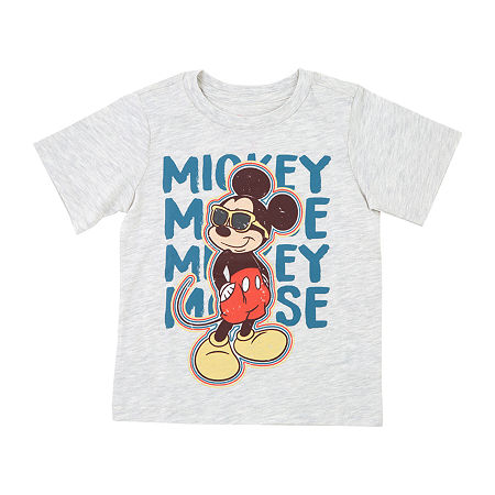 Toddler Boys Crew Neck Short Sleeve Mickey Mouse Graphic T-Shirt, 3t, White