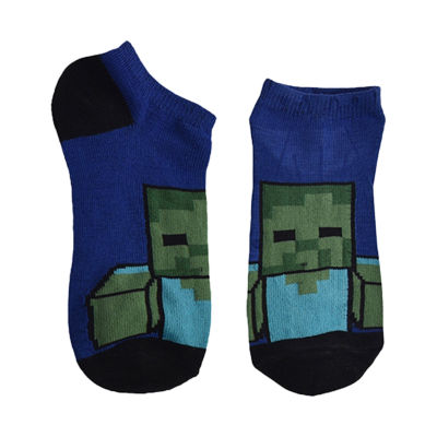 Little & Big Kid Boys Multi-Pack 6 Pair Minecraft No Show Socks