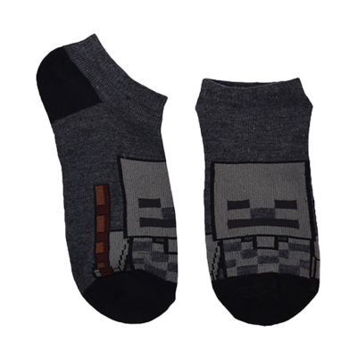 Little & Big Kid Boys Multi-Pack 6 Pair Minecraft No Show Socks