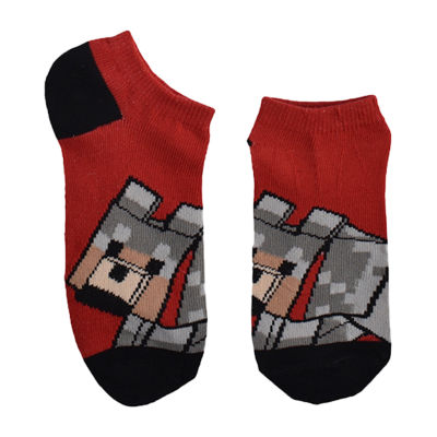 Little & Big Kid Boys Multi-Pack 6 Pair Minecraft No Show Socks
