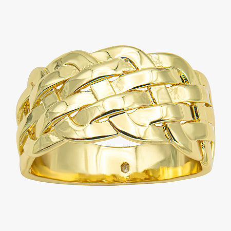 Sparkle Allure Woven Womens 5MM 14K Gold Over Brass Band, 7, Nocolor