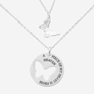 Sparkle Allure Womens Pure Silver Over Brass Butterfly Pendant Necklaces
