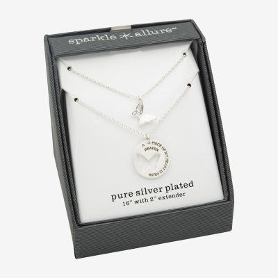 Sparkle Allure Womens Pure Silver Over Brass Butterfly Pendant Necklaces