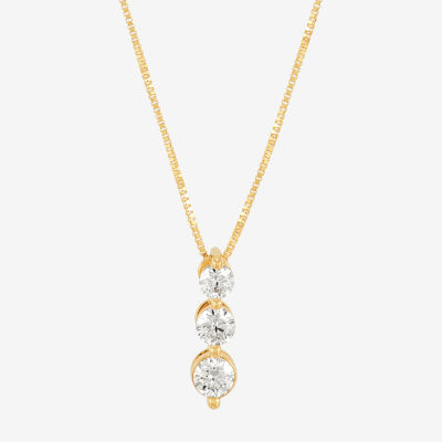 (H-I / Si2) Womens 1/3 CT. T.W. Lab Grown White Diamond 10K Gold Pendant Necklace