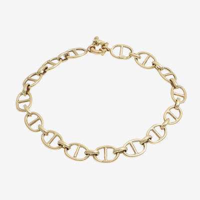 Made in Italy 14K Gold 7.5 Inch Hollow Link Chain Bracelet