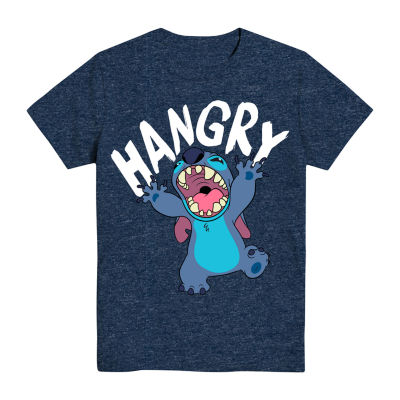 Disney Collection Little & Big Kid Boys Crew Neck Short Sleeve Regular Fit Lilo & Stitch Graphic T-Shirt
