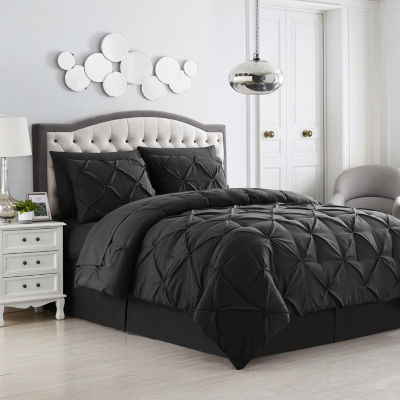 Sweet Home Collection Pintuck Solid 8-pc. Midweight Down Alternative Comforter Set