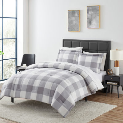 Sweet Home Collection Herringbone Buffalo Check Midweight Down Alternative Comforter Set