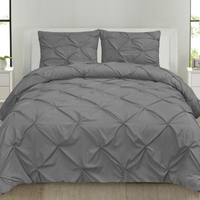 Sweet Home Collection Pinch Pleat Pintuck 3-pc. Midweight Down Alternative Comforter Set
